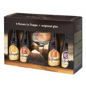 La Trappe pack Blond + Dubbel + Tripel + Quadrupel + glas